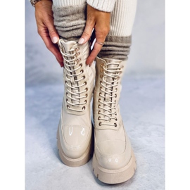 Stivali stringati Merced Beige 1