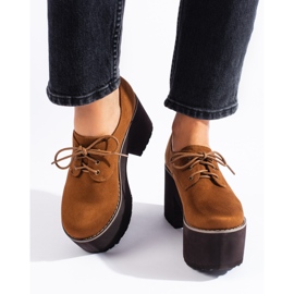 SHELOVET Scarpe stringate da donna marroni con massiccia suola Sheovet marrone 1