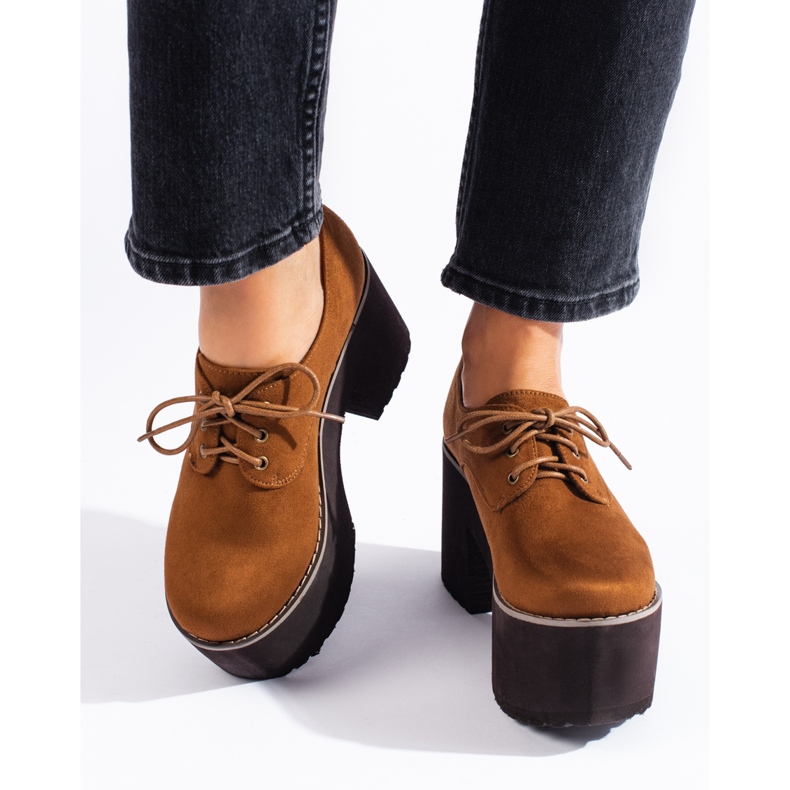 SHELOVET Scarpe stringate da donna marroni con massiccia suola Sheovet marrone 1