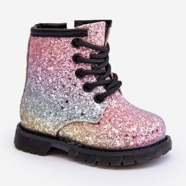 Stivali isolanti glitterati per bambini con cerniera Saussa multicolore 1