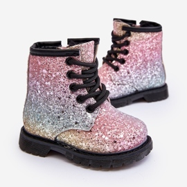 Stivali isolanti glitterati per bambini con cerniera Saussa multicolore 2