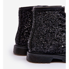Stivaletti isolanti glitter per bambini con cerniera, Saussa nera nero 2