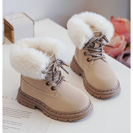 Stivali Trapper per bambini con cerniera e pelliccia, Gerande beige 2