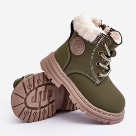 Zilelone Marialee Stivali con cerniera Trapper per bambini con pelle di pecora verde 1