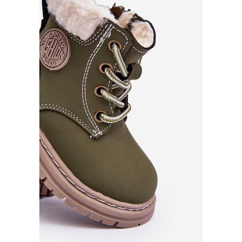 Zilelone Marialee Stivali con cerniera Trapper per bambini con pelle di pecora verde 2