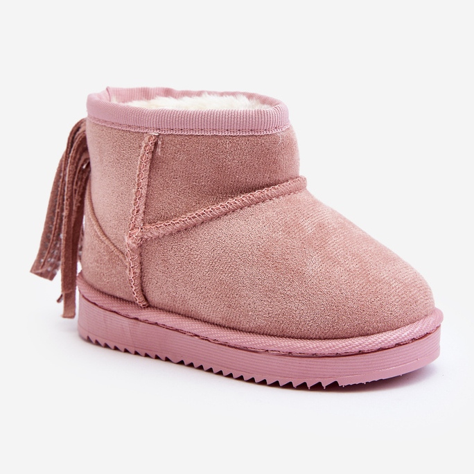 Stivali da neve isolanti per bambini con frange, rosa Mikyla 1