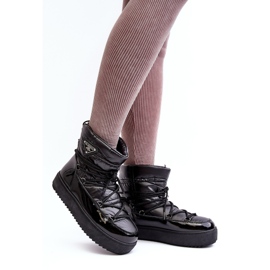 Stivali da neve con plateau da donna con allacciatura Fleure nera nero 2