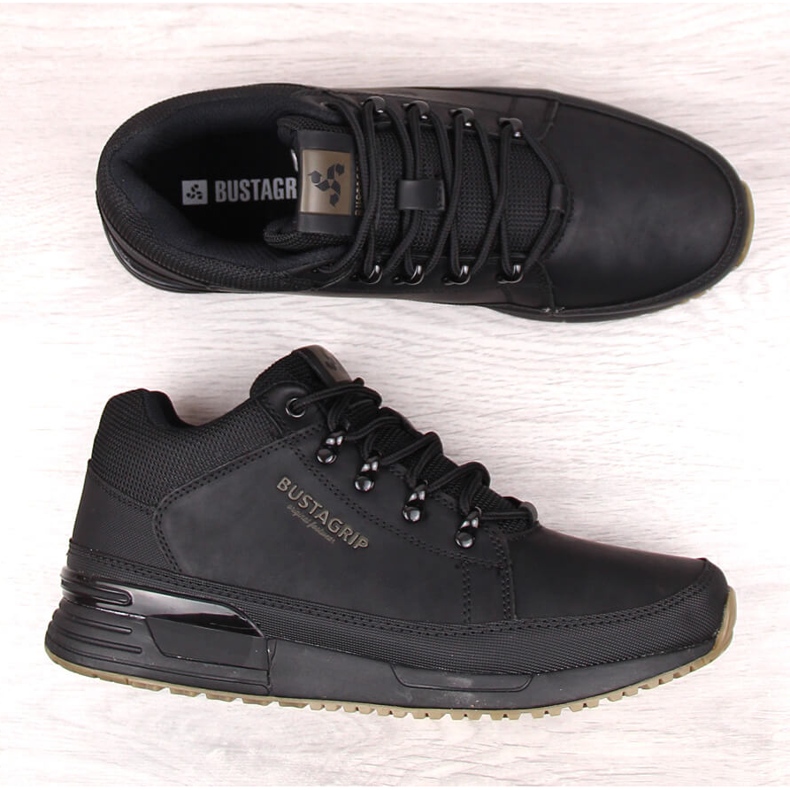 Scarpe da uomo in pelle nera, sneakers Cruiser Bustagrip nero 2