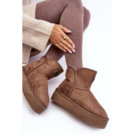 Stivali da neve vegani con plateau impermeabili D.Franklin DFSH371004 Beige scuro 2