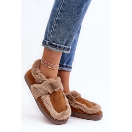 Pantofole Sailey Cammello Da Donna Con Pelliccia marrone 1