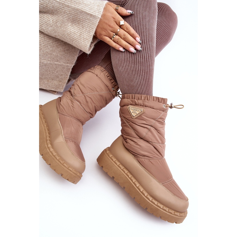 Doposci da donna con suola spessa, colore lureta beige scuro 2