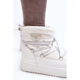 Stivali da neve con plateau da donna con allacciatura, colore bianco Fleure 1