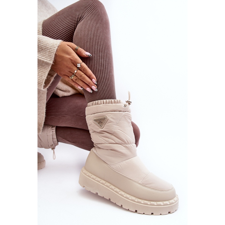 Doposci da donna con suola spessa, colore lureta beige chiaro 1