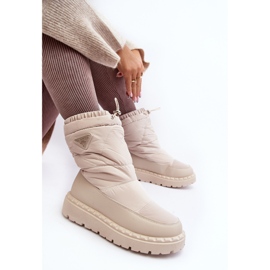 Doposci da donna con suola spessa, colore lureta beige chiaro 2