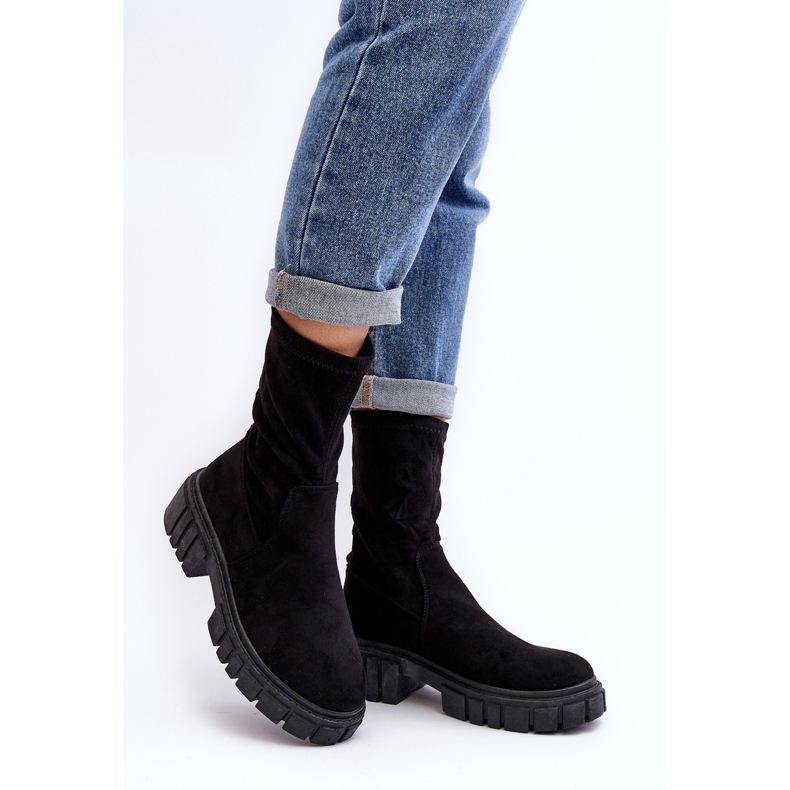 Stivali slip-on da lavoro con tacco piatto, Divella neri nero 1