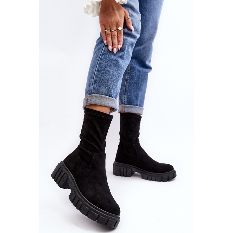 Stivali slip-on da lavoro con tacco piatto, Divella neri nero 2