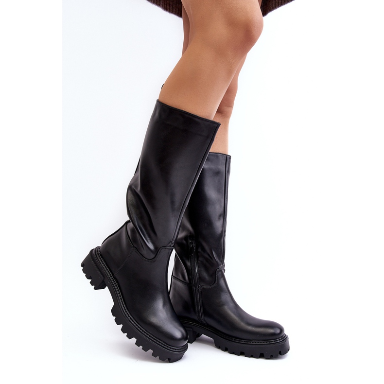 Stivali slip-on piatti a metà polpaccio, Eamantha neri nero 1
