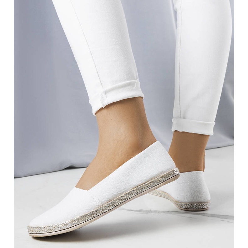 Espadrillas bianche glitterate di Margaret bianco 1
