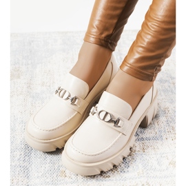 Mocassini beige su spessa suola Brant 1