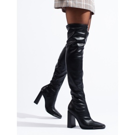 Moschettieri neri eleganti Shelovet con tacco alto nero 1