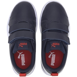 Scarpe da bambino Puma Courtflex v2 V Ps blu navy e bianco 371543 01 1