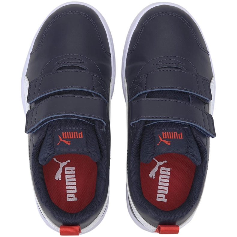 Scarpe da bambino Puma Courtflex v2 V Ps blu navy e bianco 371543 01 1