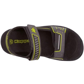 Sandali da bambino Kappa Paxos neri e lime 260864K 1133 nero nero 1