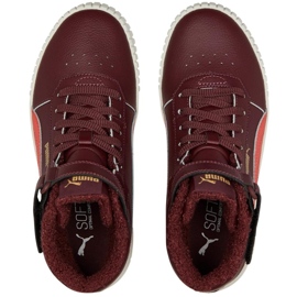 Scarpe da bambino Puma Carina 2.0 Mid Wtr Jr bordeaux 387380 02 rosso 2