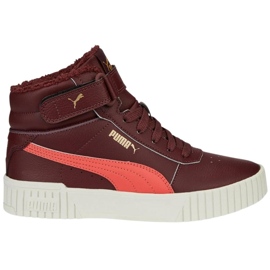 Scarpe da bambino Puma Carina 2.0 Mid Wtr Jr bordeaux 387380 02 rosso 1