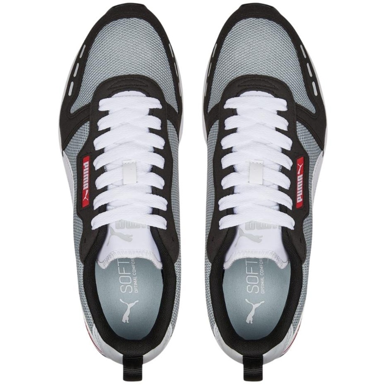 Scarpe Puma R78 da uomo nere e grigie 373117 66 bianca 2