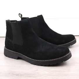 Stivaletti Chelsea da uomo in pelle scamosciata, slip-on neri Filippo MBT5003 nero 1