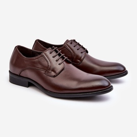 Scarpe in pelle da uomo Harene marrone scuro 1