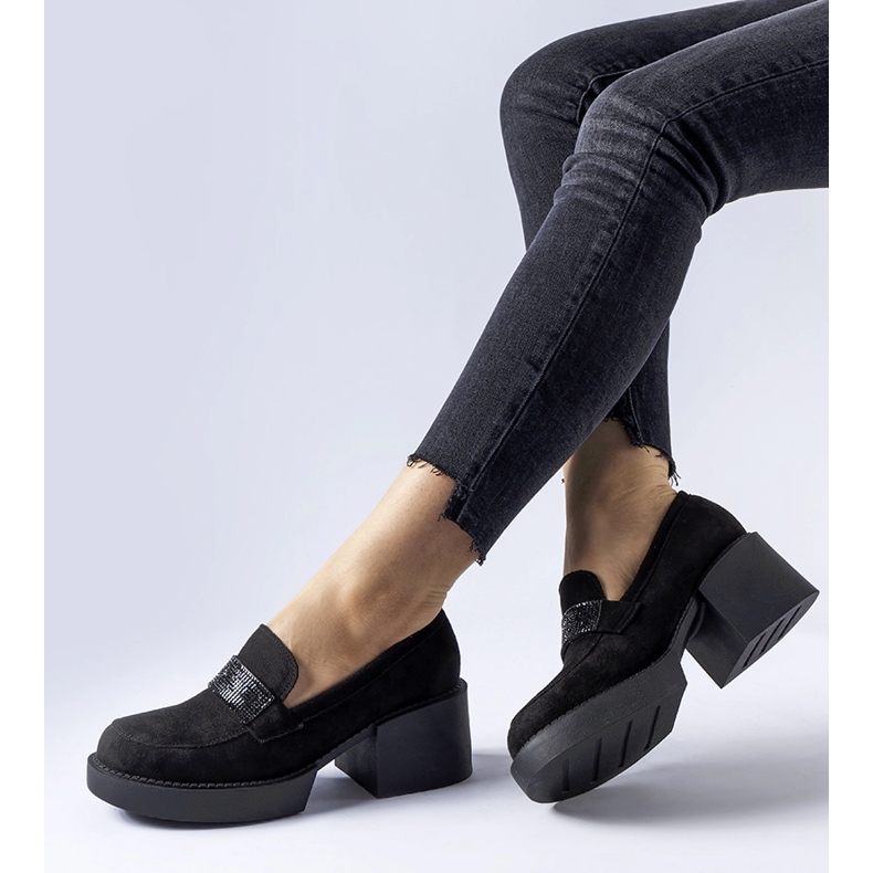 Scarpe nere con un enorme tacco Harrisburg nero 1