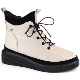 Filippo W PAW482 stivali con plateau in pelle isolante beige bianco 1