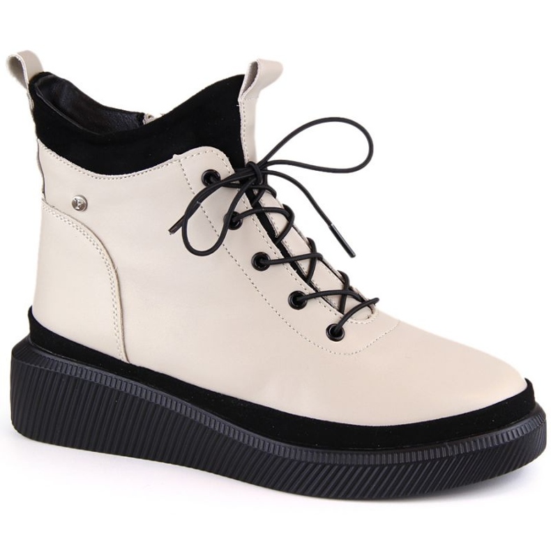 Filippo W PAW482 stivali con plateau in pelle isolante beige bianco 1