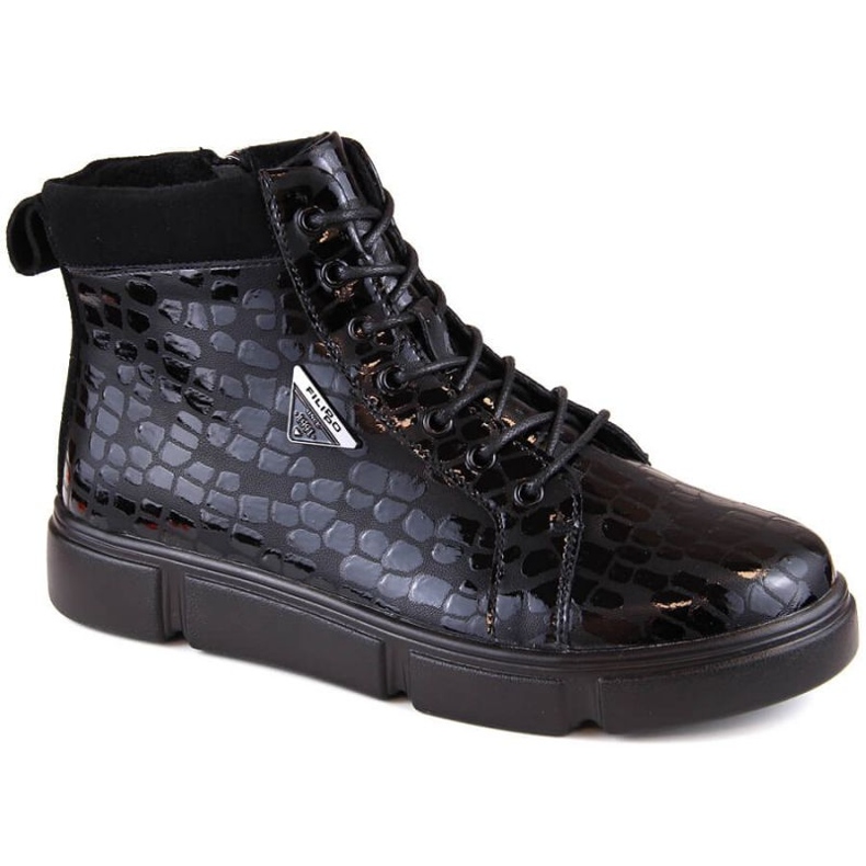 Filippo W PAW493 stivali con plateau in pelle isolante, neri nero 1