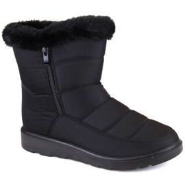Scarponi da neve isolanti Potocki W WOL197 con pelliccia, neri nero 1