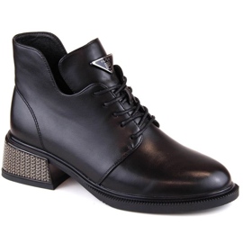 Filippo W PAW496 stivaletti neri isolanti con tacco decorativo nero 1
