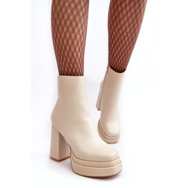 Sweet Shoes Stivaletti da Donna con Tacco Alto e Plateau, Sandstra Beige Chiaro 3
