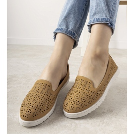 Mocassini cammello con motivo Catwalk traforato marrone 1