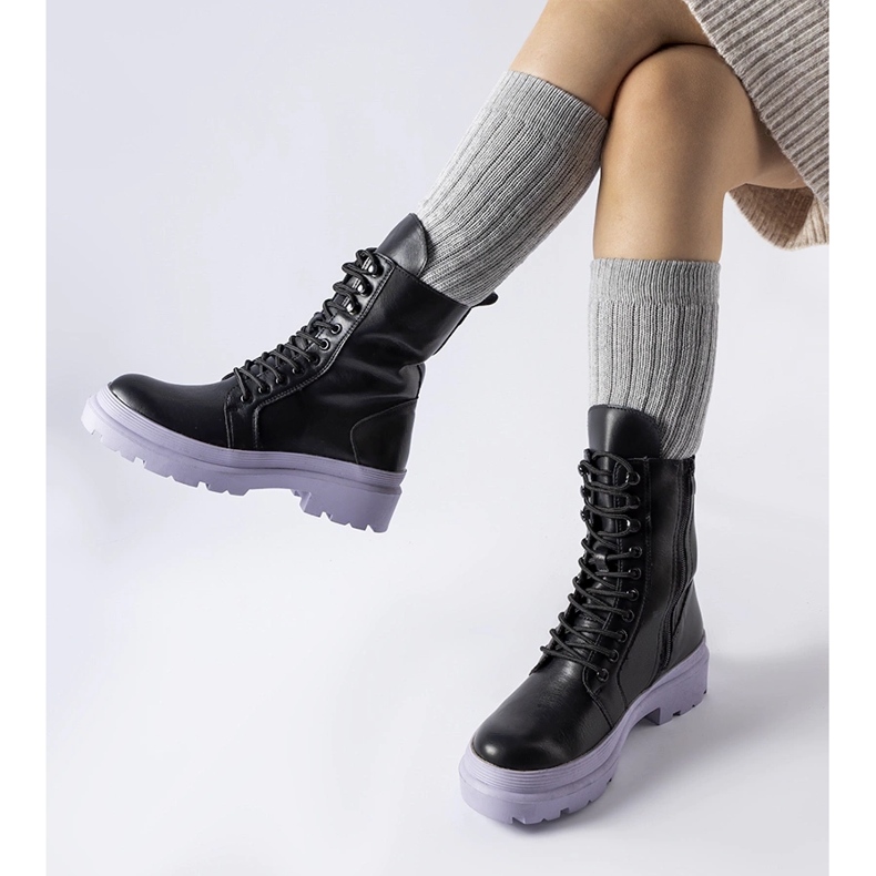 Sneakers nere con suola Quennie colorata nero 1