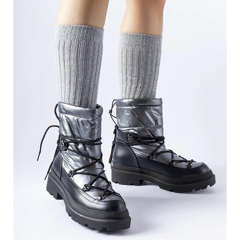 Doposci Eagleville neri e grigi con risvolto grigio 1