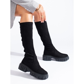 Stivaletti slip-on Shelovet in pelle scamosciata nera nero 1