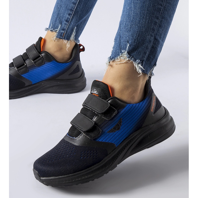 Sneaker Marston con velcro nere e blu nero 1