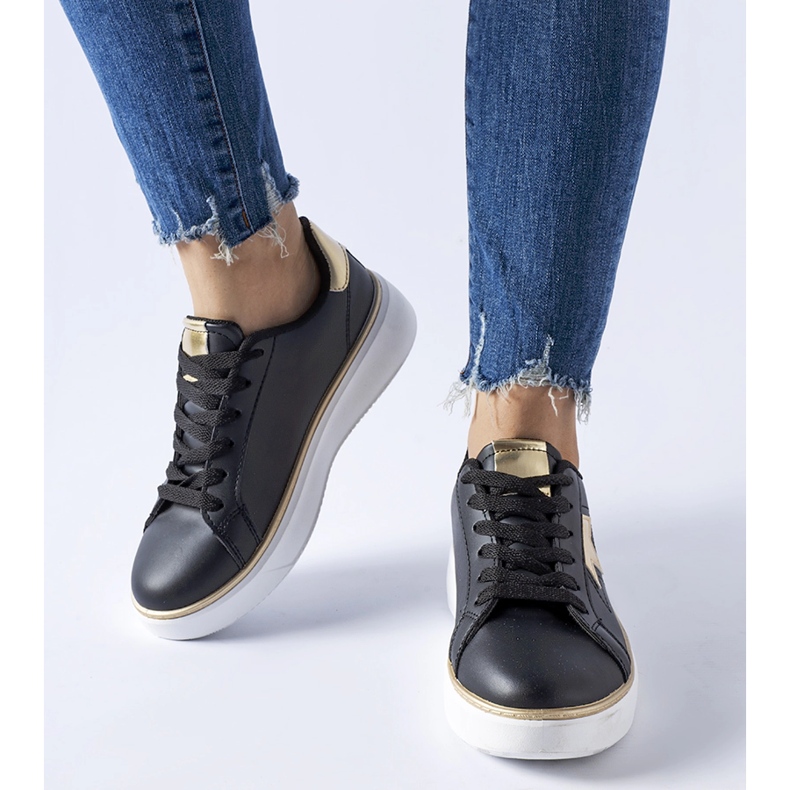 Sneaker sportive Fraggle nere e dorate nero 1
