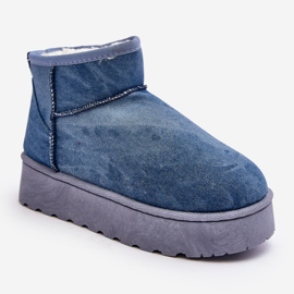 Stivali da neve da donna Margella blu con glitter sulla piattaforma 1
