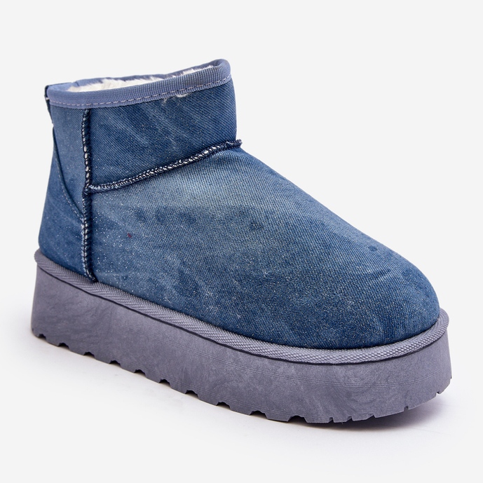 Stivali da neve da donna Margella blu con glitter sulla piattaforma 1