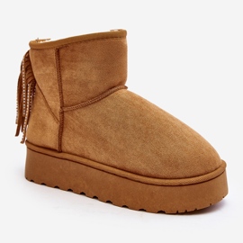 Doposci da donna con plateau massiccio e frange Camel Lirico marrone 1