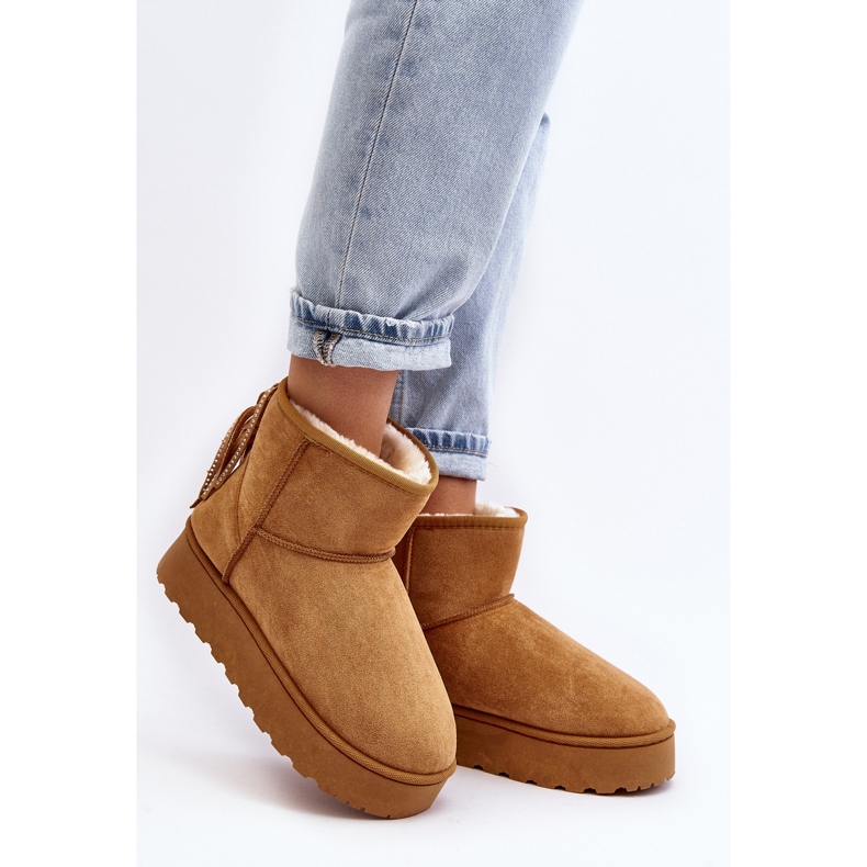 Doposci da donna con plateau massiccio e frange Camel Lirico marrone 2
