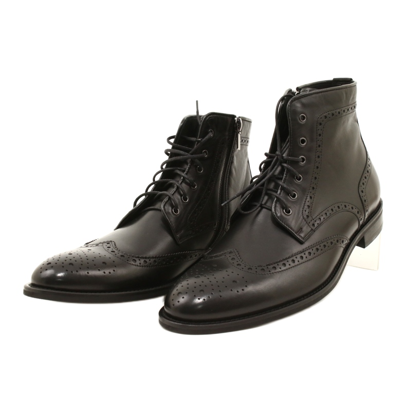 Stivaletti Brogs da uomo, neri, stringati Pilpol PW6037 nero 3